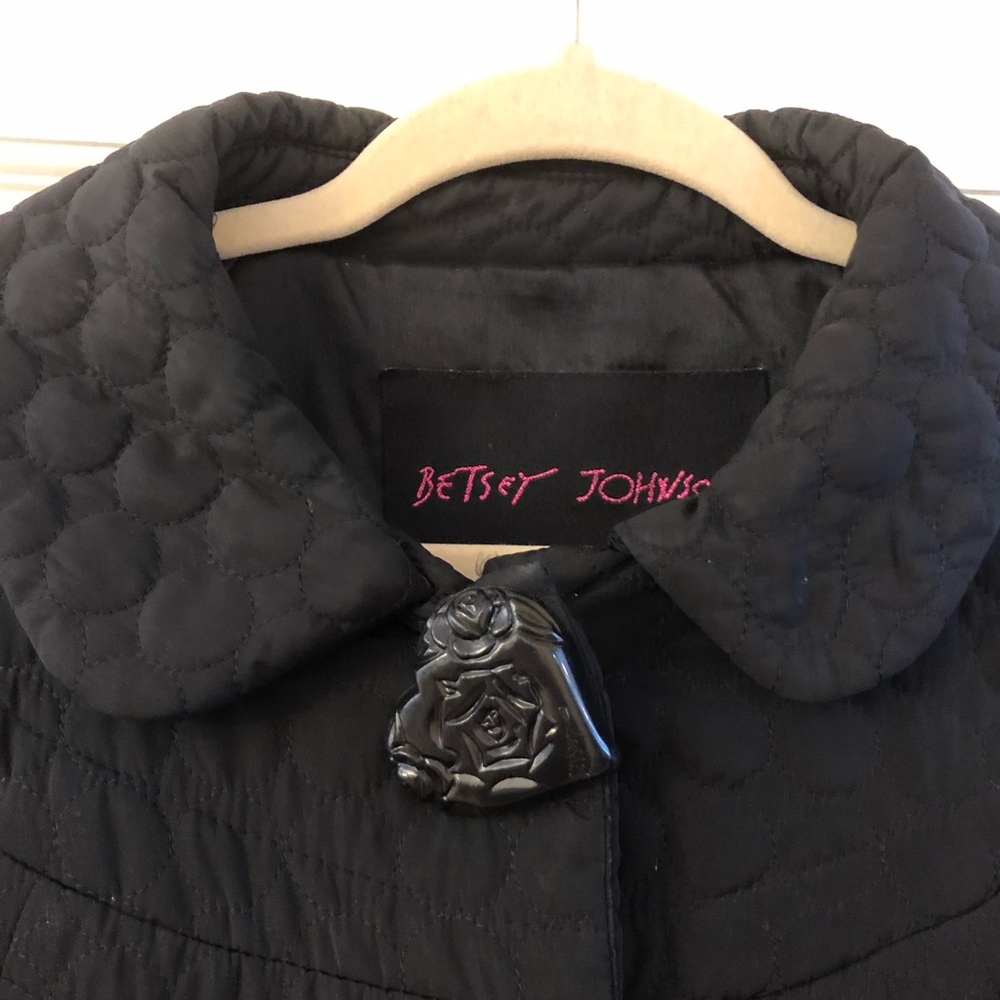 Betsey Johnson Black Quilted Coat